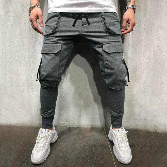 LEEy-world Mens Joggers Pants Pants Mens Quality Breathable Are Trousers High Sports Casual Men's pants Grey,XXL