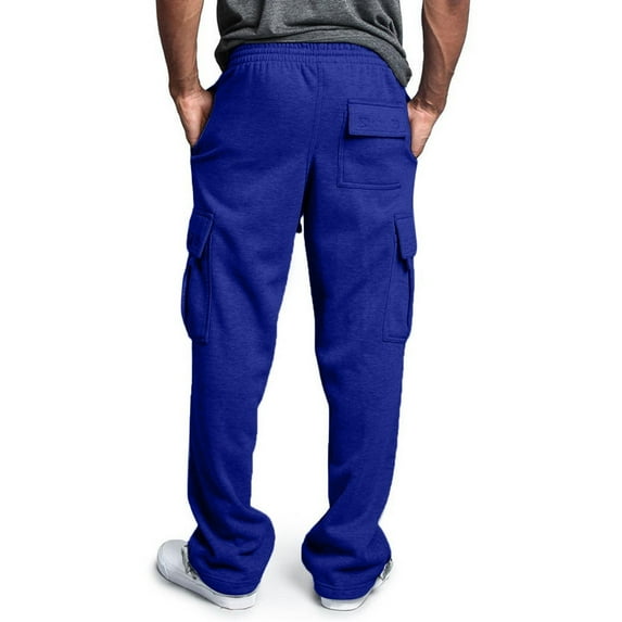 LEEy-world Mens Sweatpants Men's Joggers Sweatpants Lightweight Workout Running Pants with Drawstring Zipper Pockets Blue,3XL