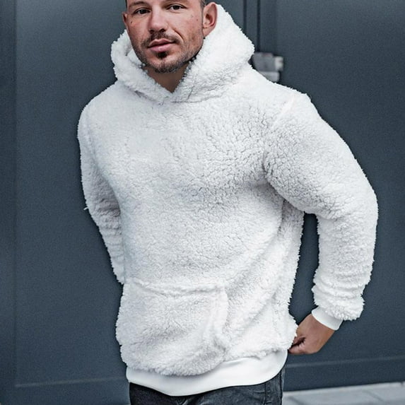 LEEy-world Mens Sweatshirt Men's Hoodies Zip Up Hooded Color Block Sports Casual Long Sleeve Sweatshirt Tops with Kanga Pocket White,XXL