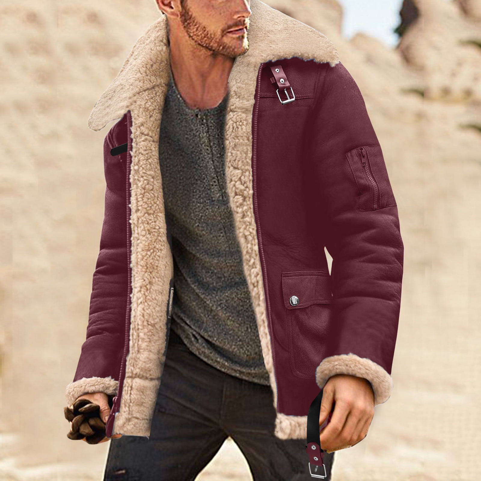 LEEy-world Mens Winter Coats With Hood Men's Full-Zip Softshell Winter  Jacket, Waterproof Lined Jacket, Outdoor Sport Windproof Jackets Khaki,XXL