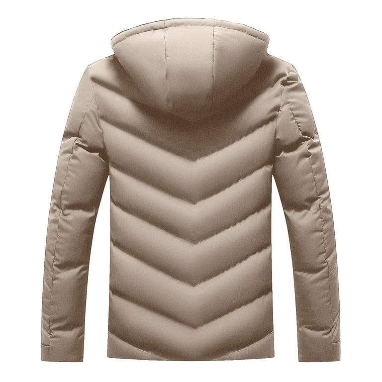 LEEy-world Mens Winter Coats Men's Lightweight Jackets Casual LayCollar  Jacket Front-Zip Golf Jacket Work Coat Windbreaker with Zip Pockets  Khaki,3XL