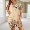 thumbnail image 1 of LEEy-world Nightgowns for Women Women Casual Sleepwear Summer Sleeveless Sling Lace Patchwork Print Tank Top Shorts Pajama Set Gold,L, 1 of 5