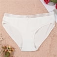thumbnail image 1 of LEEy-world Period Underwear for Women Ladies Panties Ice Silk Seamless Panties Solid Color Lace Panties Low Waist Ribbon Briefs White,M, 1 of 3