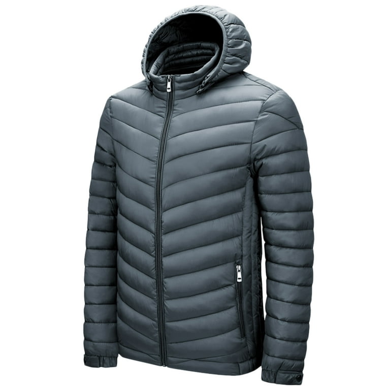 LEEy-world Puffer Jacket Men Men's Tactical Jacket 6 Pockets  Water-Resistant Warm Windproof Softshell Lined Winter Hunting Coats Grey,3XL