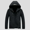 thumbnail image 1 of LEEy-world Rain Jackets for Men Waterproof Casual Washed Cotton Hooded Jacket Lightweight Zip up Fall Jackets Black,XXL, 1 of 3