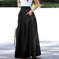 thumbnail image 1 of LEEy-world Skirts For Women Trendy Women Elegant High Waist Ruched Shirring Satin Summer Slim Long Skirt Skirt Leather Skirts Black,XL, 1 of 5