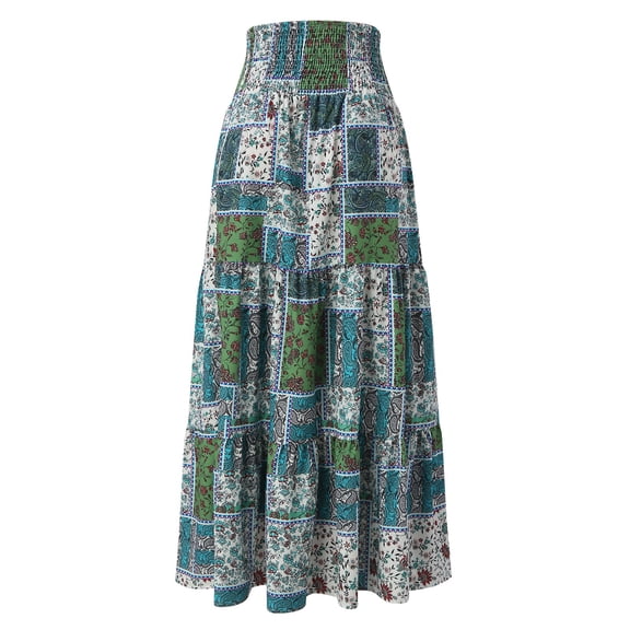 LEEy-world Skirts For Women Trendy Women's Pull on Pleated Everyday Midi Skirt Blue,M