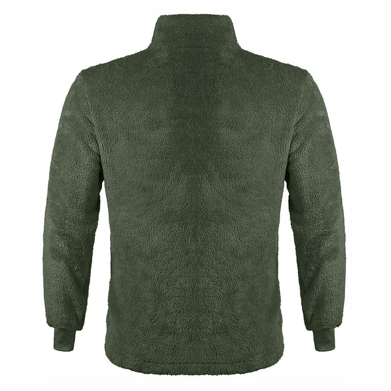 LEEy-world Sweatshirts for Men Men and Women Super Soft Sherpa 1/4
