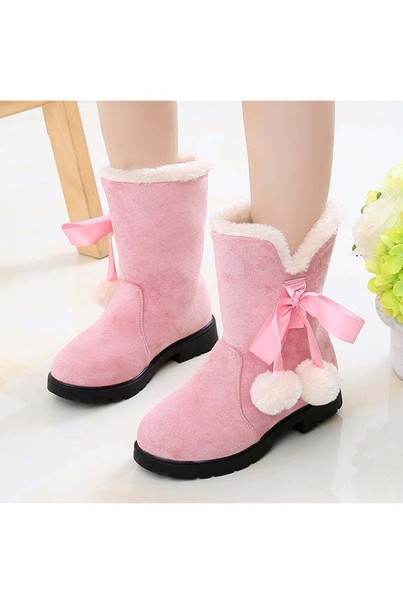 Toddler Shoes Bowkont Boots Cotton Fashion Shoes Boots Snow Kids Princess Baby Girls Baby Shoes Boys Shoes Size 12 Little Kid (Pink, 13.5 Little Kids)