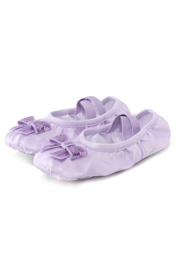 Toddler Shoes Children Shoes Dance Shoes Dancing Ballet Performance Indoor Colorful Bow Yoga Practice Shoes Slip on Shoes Girls (Purple, 11 Little Child)