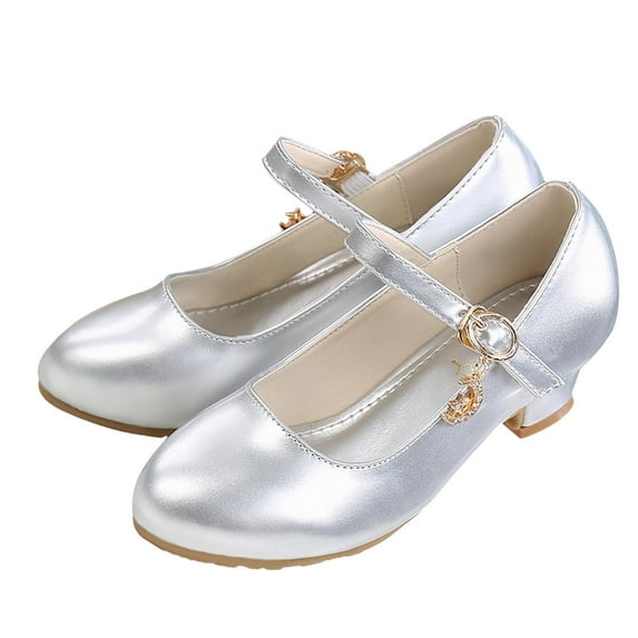 LEEy-world Toddler Shoes Girl Shoes Small Leather Shoes Single Shoes Children Dance Shoes Girls Performance Shoes Girl Shoes Size 10,Silver