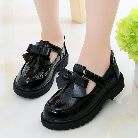 LEEy-world Toddler Shoes Girl Shoes Small Leather Shoes Single Shoes Children Dance Shoes Girls Performance Shoes Toddler Light up Shoes Girls,Black