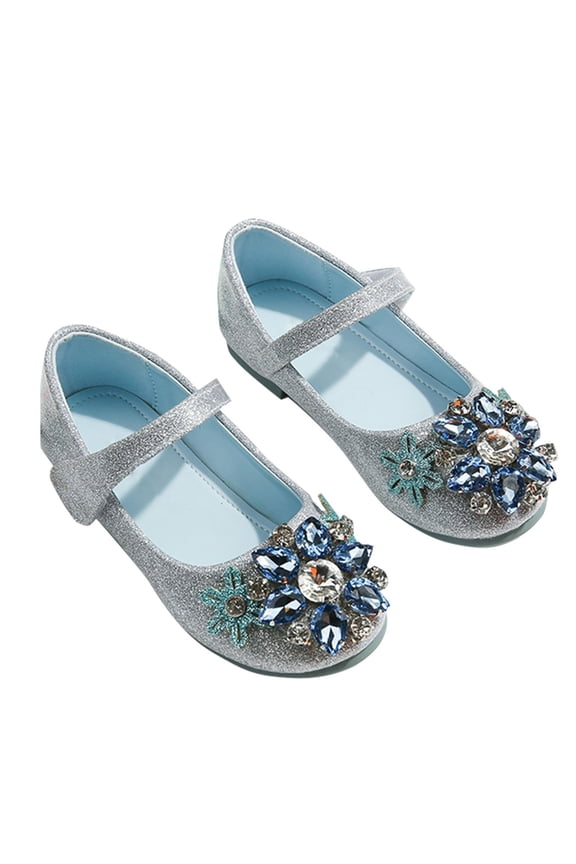 Toddler Shoes Girls' Sneakers Princess Shoes Comfortable Soft Soled Little Girls Flat Single High Top Shoes for Girls Size 4 (Silver, 13 Little Child)