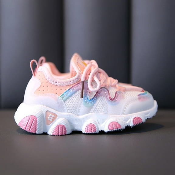 LEEy-world Toddler Shoes Lace Kids Toddler Up Breathable Girls Mesh Baby Shoes Soft Baby Shoes Toddler Shows,Pink