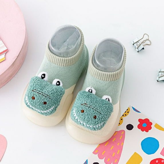 LEEy-world Toddler Shoes Summer and Autumn Comfortable Toddler Shoes Cute Dinosaur Puppy Pattern Children Mesh Girls Slip on Shoes,Green