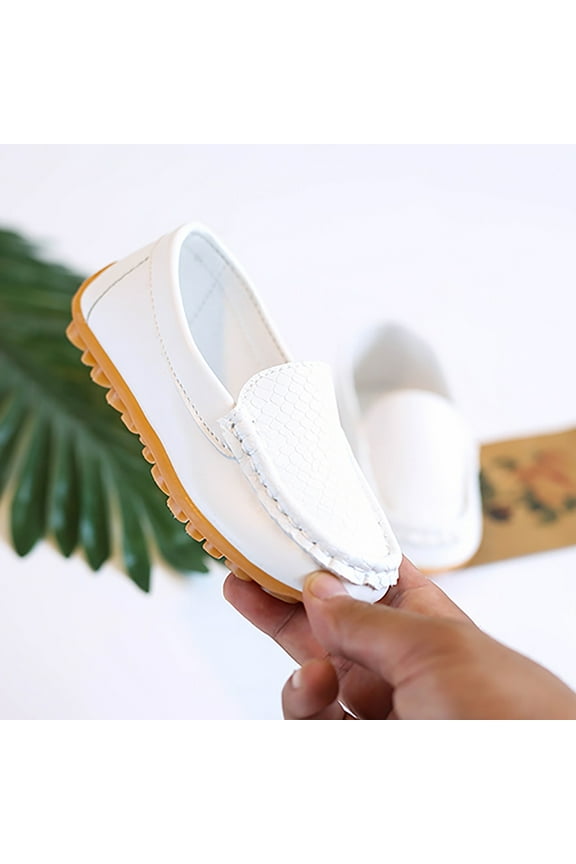 Toddler Shoes Toddler Little Kid Boys Girls Soft Slip On Loafers Dress Flat Shoes Boat Shoes Casual Shoes Big Kids Running Shoes,White