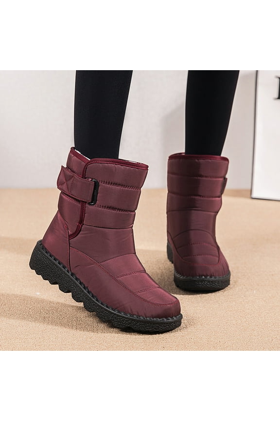 Women Shoes Boots for Women Girls Snow Winter Short For Women Boots Shoes Outdoor Boots Warm Bootie women's boots Tall Winter Boots (Red, 9)