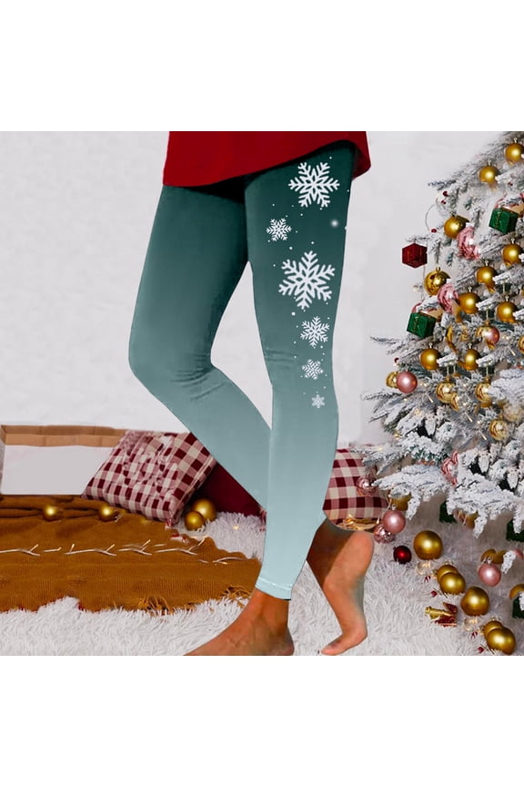 Womens Fall Fashion 2023 Women Casual Fashion Christmas Printed Sports Leggings Casual Yoga Leggings Workout Leggings Women (Green, S)