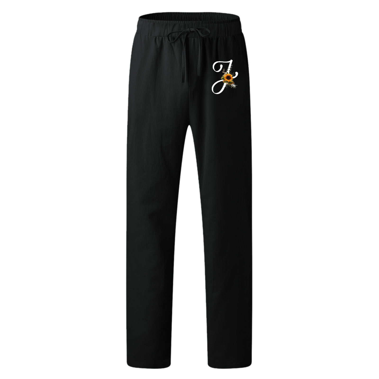 LEEy-world Pants For Men Mens Drawstring Running Joggers Elastic Waist  Sweats Pants Bottom Workout Sweatpants with Pockets White,L 
