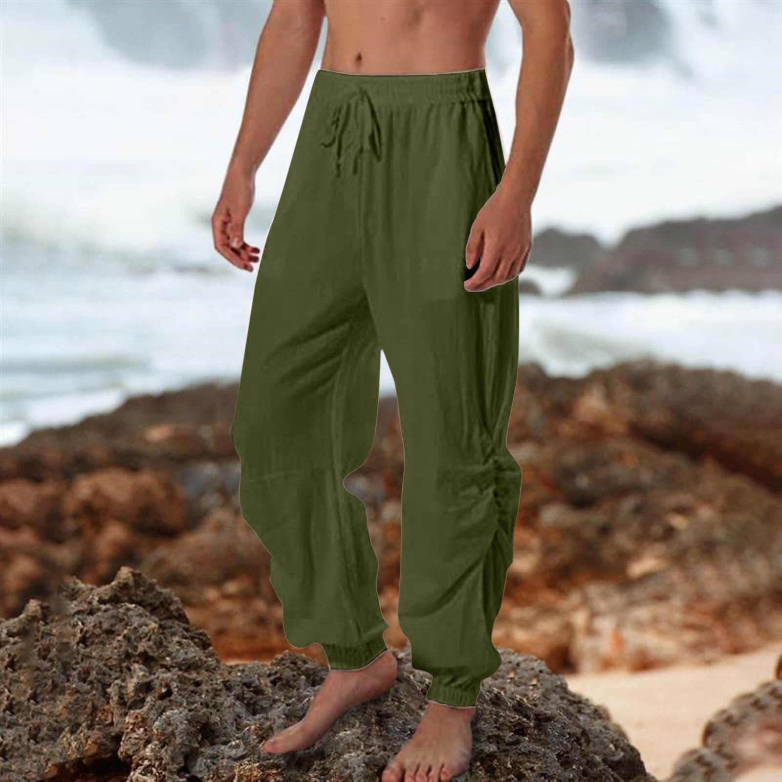 Winter Savings! RQYYD Cargo Pants for Mens Lightweight Work Pants Hiking  Ripstop Cargo Pants Cargo Pant-Reg and Big and Tall Sizes(Army Green,XXL)