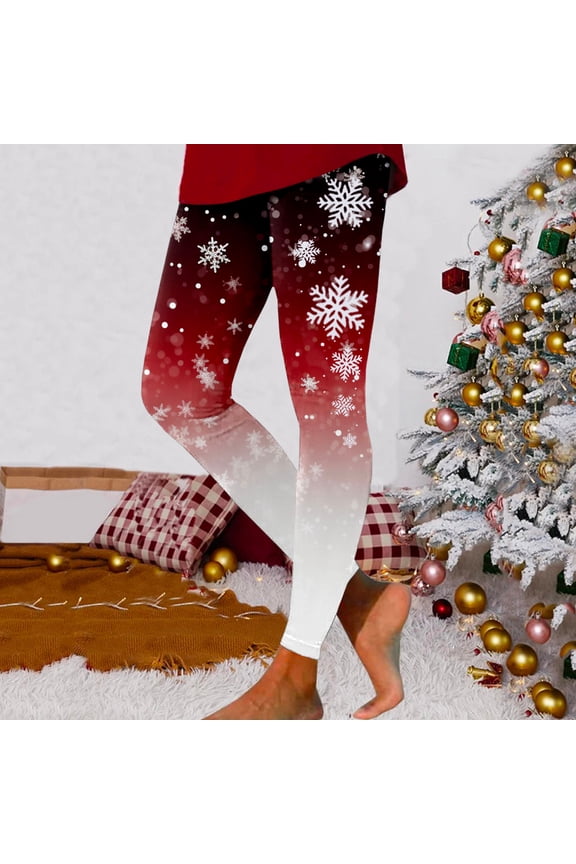 Workout Leggings for Women Christmas Women Casual Fashion Christmas Printed Sports Leggings Casual Yoga Leggings plus Size Leggings Red,M