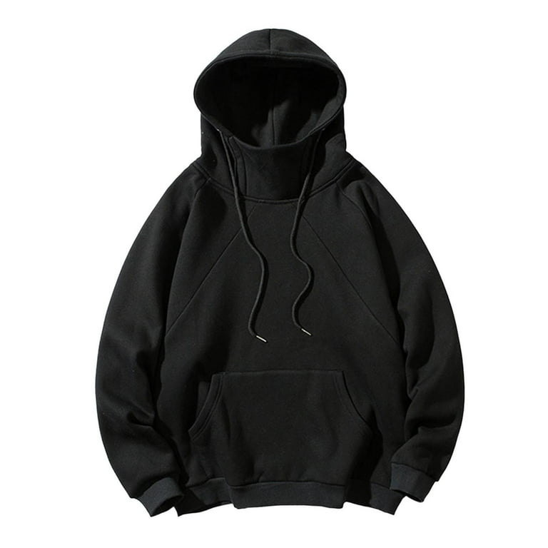 Black hoodie with online grey sleeves and hood