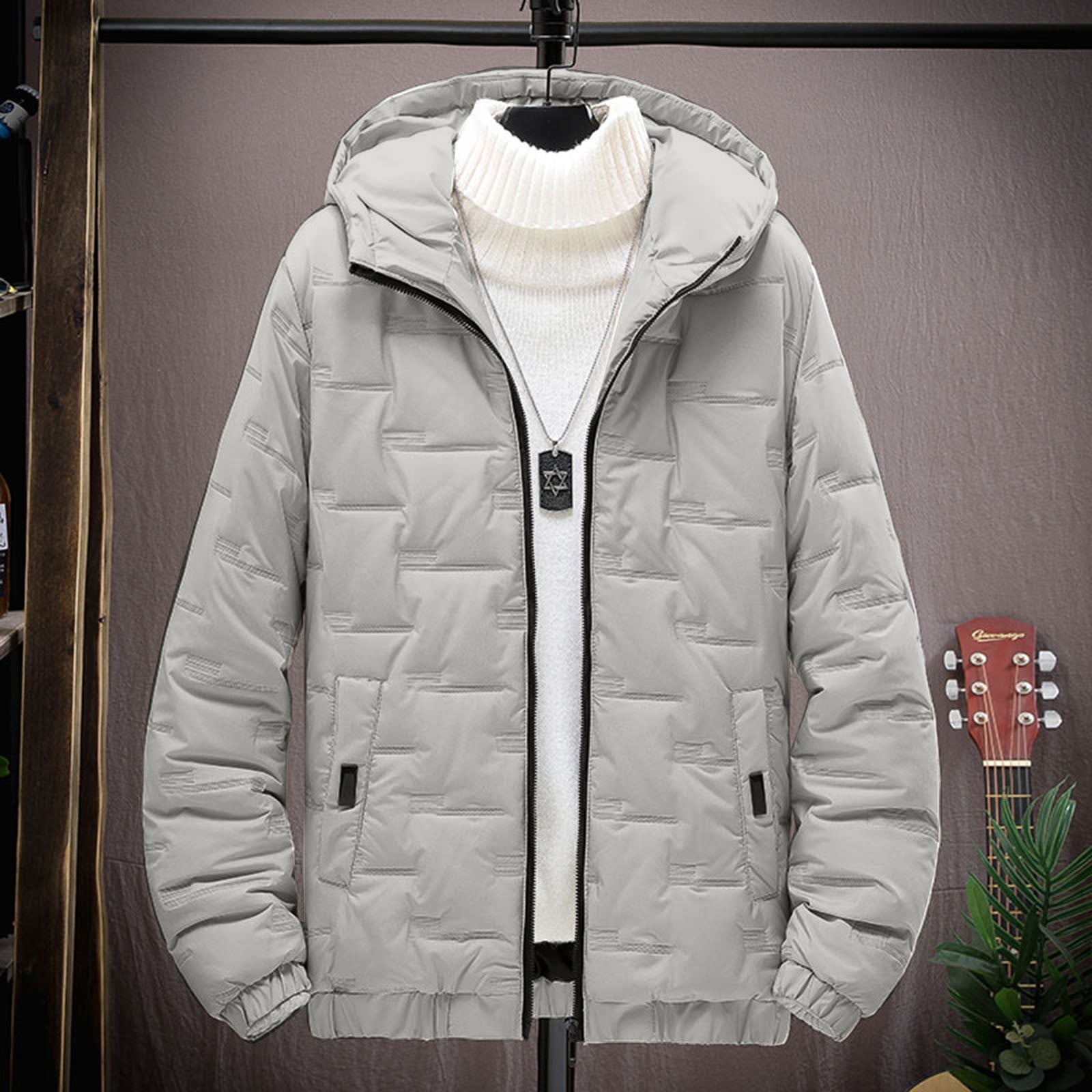 LEEy world Young Mens Winter Coats Men s Jackets Windproof Bomber Jacket Full Zip Winter Warm Padded Coats Outwear A XL