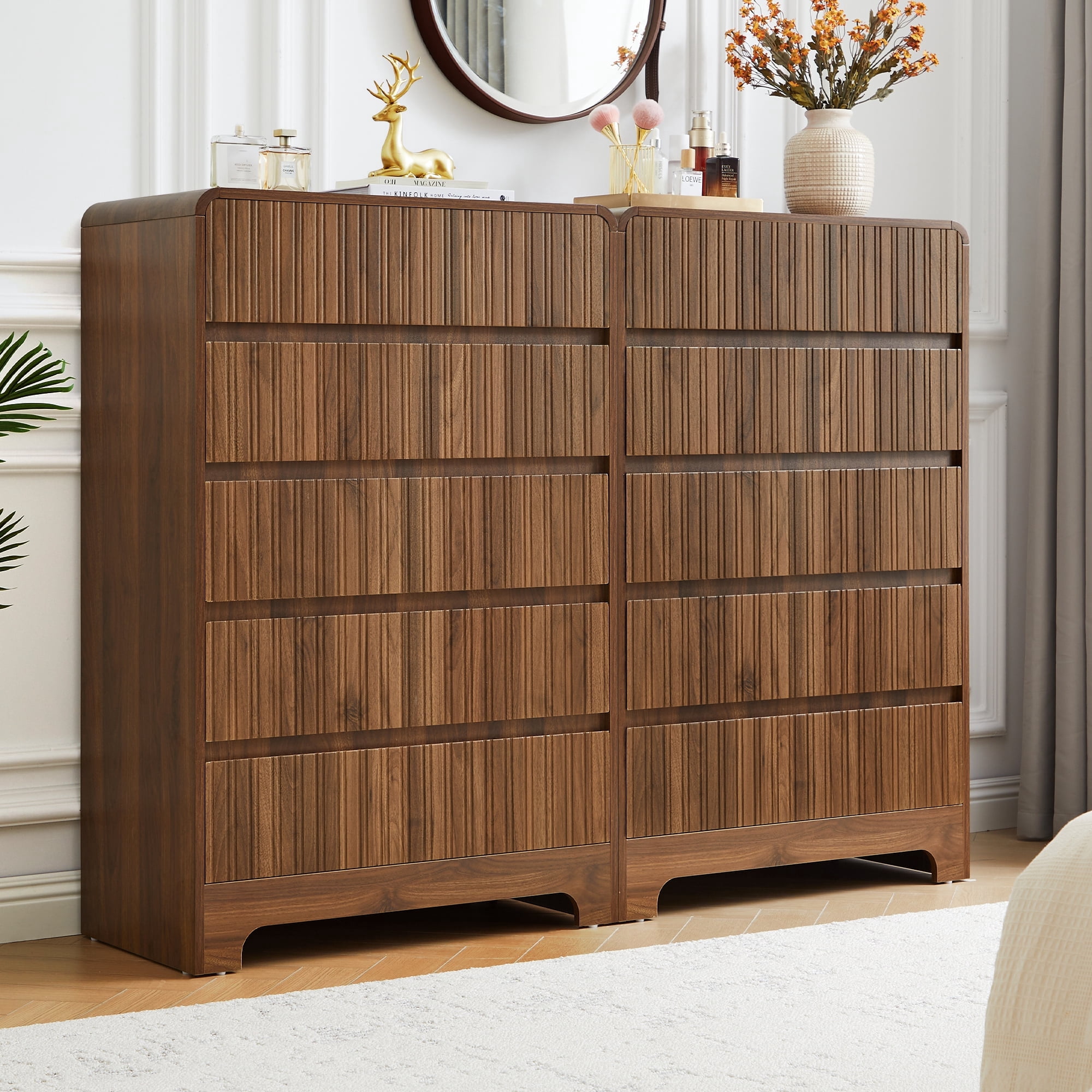 modern dressing table vanity JASIWAY Wooden Dressing Table with LED Mirror