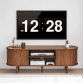 thumbnail image 1 of LEFHDA Tambour Door TV Stand, Mid Century Modern TV Cabinet and Entertainment Center, Modern TV Console Table for 65“ TV, Curved Edge Storage Cabinet (54" Walnut), 1 of 9