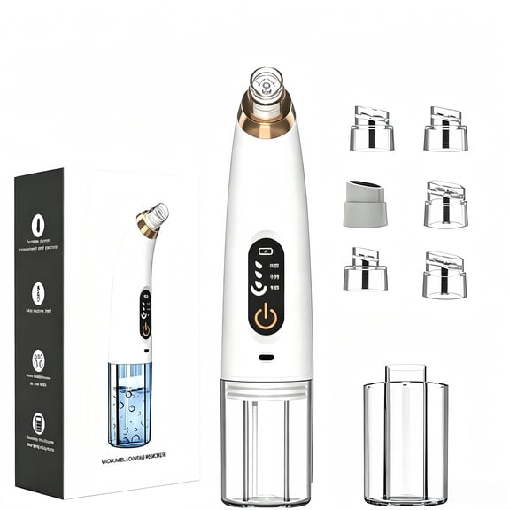 LEFINEE Pore Vacuum Facial Cleaner, Blackhead Remover with 3 Adjustable Suction Levels, USB Rechargeable Facial Pore Cleaner with 6 Interchangeable Heads
