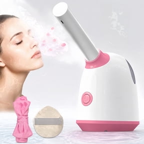 Lefinee Facial Steamer, Warm Mist Face Steamer with 140ml Water Tank, 30s Fast Heating, Auto Shut-Off for Daily Skincare, Suitable for All Skin Types, Pink