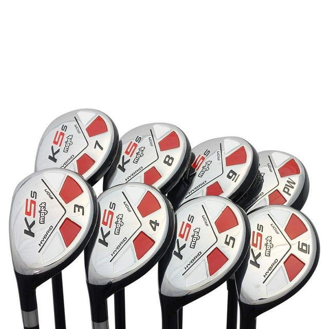 LEFT HANDED Majek Golf Senior Mens All Hybrid Complete Full Set, which Includes: #3, 4, 5, 6, 7, 8, 9, PW Senior Flex Total of 8 New Utility A Flex Clubs with Premium Men's Arthritic Grip