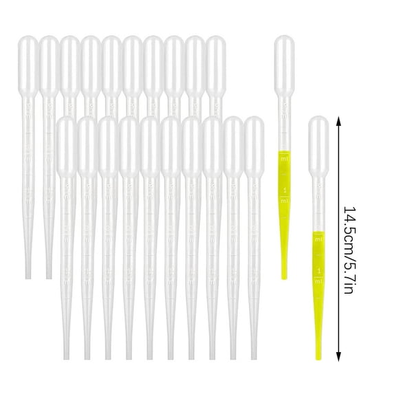 LEFTHIGH Home 100 Pack 3ml Disposable Plastic Transfer Pipettes Calibrated Dropper for Science Laboratory Essential Oils Arts Home