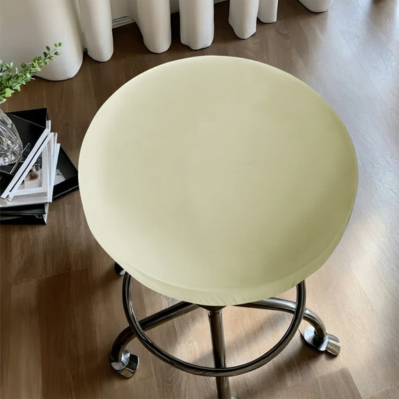 LEFTHIGH Home 12in Elastic Milk Silk Round Stool Cover Bar Chair Slipcover Stretch Water Resistant Protector Spill Proof Easter