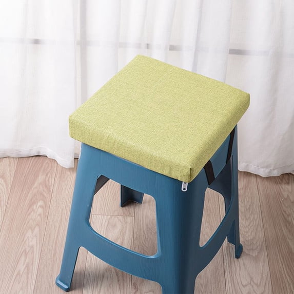 LEFTHIGH Home 12x12in Linen Dining Chair Pad Square High Density Sponge Seat Cushion Non-Slip for Kitchen Indoor Use Easter Decor