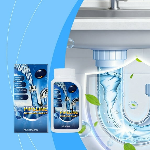 LEFTHIGH Home 227ml Powerful Drain Cleaner Clog Remover Liquid for Kitchen Sink Bathroom Toilet Pipe Unclogging Dissolves Hair Grease Soap Scum