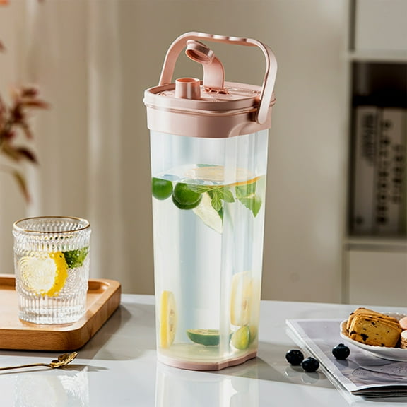 LEFTHIGH Home 2L Large Capacity Insulated Fruit Infuser Water Bottle Handheld Beverage Dispenser for Cold Brew Iced Tea Pitcher for Fridge Christmas Decor