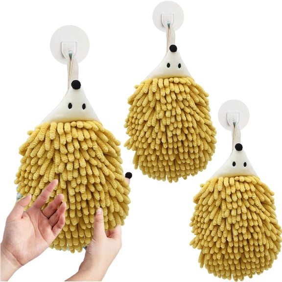 LEFTHIGH Home 3- Bathroom Chenille Hanging Hand Towel Balls- Super Absorbent Microfiber Soft Towel Drying Hand Balls with Hanging Loop for Home Bathroom Kitchen Home and Kitchen