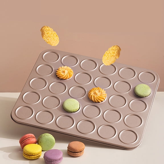 LEFTHIGH Home 30 Grids Macaron Carbon Steel Molds Household Multi Function Baking Baking Tray Cookies Crispbread Biscuits Molds Non Stick Coating Easy to Clean Gifts