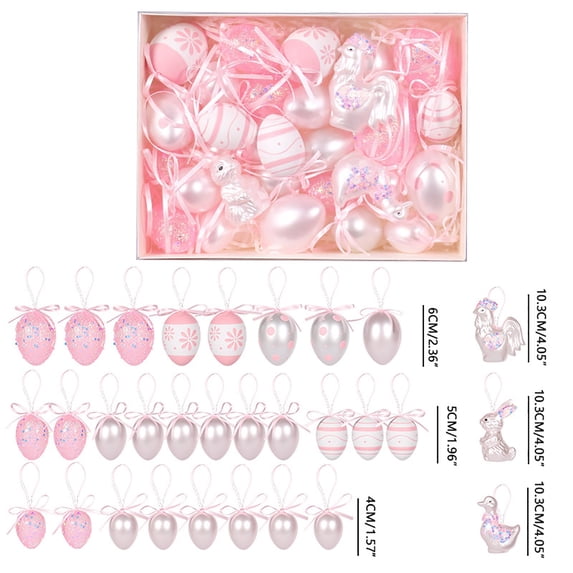 LEFTHIGH Home 30 Pack Easter Egg Tree Baubles - 3cm Mini Ornament Decorations for Home Party, Spring Holiday Hanging Decor, Kids Gift Filler New Home Essentials
