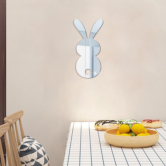 LEFTHIGH Home 3D Acrylic Wall Decals Frameless Full Length Mirror Easter Gym Length Mirror for Wall Bathroom Bedroom Door Tiles 7.1x3.5in Kitchen