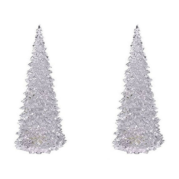 LEFTHIGH Home 4 Piece of Christmas Tree Colorful LED Acrylic Night Light in Various Sizes Christmas Decorations