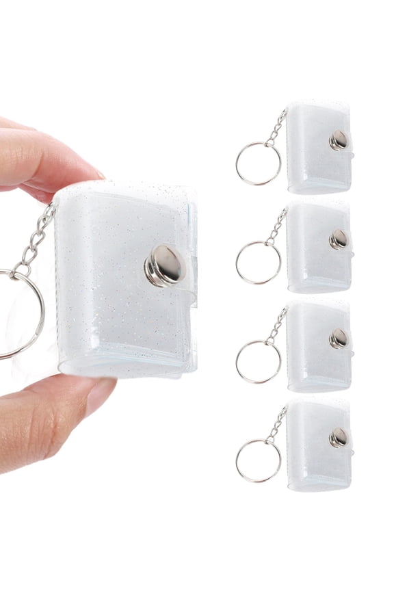 Home 5pc 1 Inch Mini Photo Album, 1 Inch Photo Storage with Keychain Picture Photo Card Storage Book Wedding Anniversary Birthday Valentine's Day Gift Christmas Decorations for Home