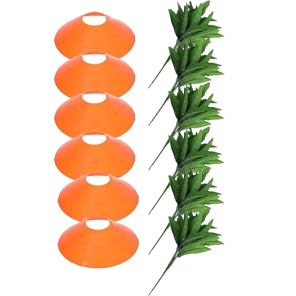 LEFTHIGH Home 6 or 12 Piece Easter Carrot Garden Stake Decoration Outdoor Yard Lawn Spring Party Supplies Plastic Ground Insertion 7.5x2 Inch Disk Home Goods