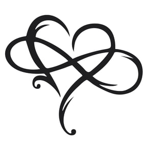 LEFTHIGH Home 7x8in Eternal Wrought Iron Wall Art Heart Metal Decor Infinity Sign Sculpture for Living Room Bedroom Decorations