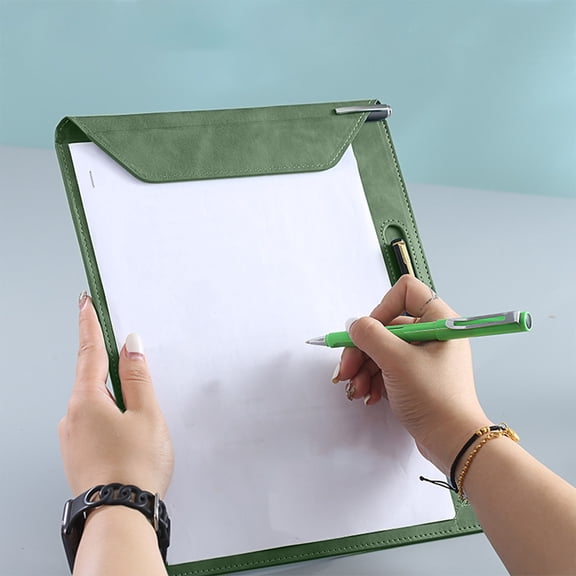LEFTHIGH Home A4 Board Clip File Clipboard Meeting Record Drawing Writing Pad A5 Data Folder Menu Clip Leather Writing Tablet 12.79x9.96in
