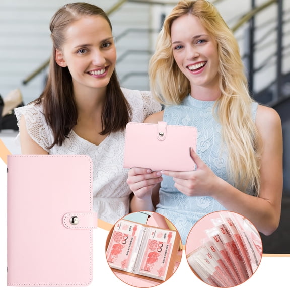 LEFTHIGH Home A6 Commemorative Banknote Storage Book Cash Saving Album Coin Clipper Large Capacity Faux Leather Accounting Finance Organizer New Home Essentials