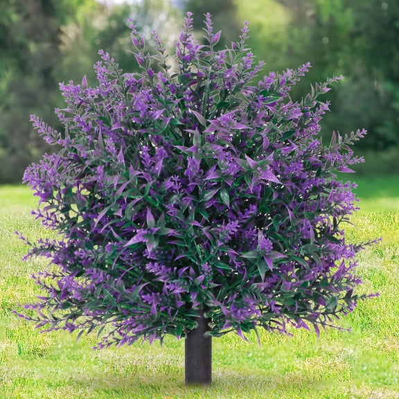 LEFTHIGH Home Artificial Flowers with Ground Studs 53cm Plastic Green Shrub for Home Outdoor Courtyard