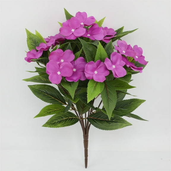 LEFTHIGH Home Artificial Impatiens Azalea Flowers Simulation Home Outdoor Garden Decoration Floral Arrangement Ornament Realistic Fake Bushes 12.6x9.8 in Home Goods