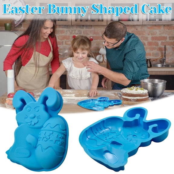 LEFTHIGH Home Bunny Bakeware Easter Cake Mold DIY Baking Tools Food Grade Silicone for Chocolate Candy 30x22.5x4cm Home